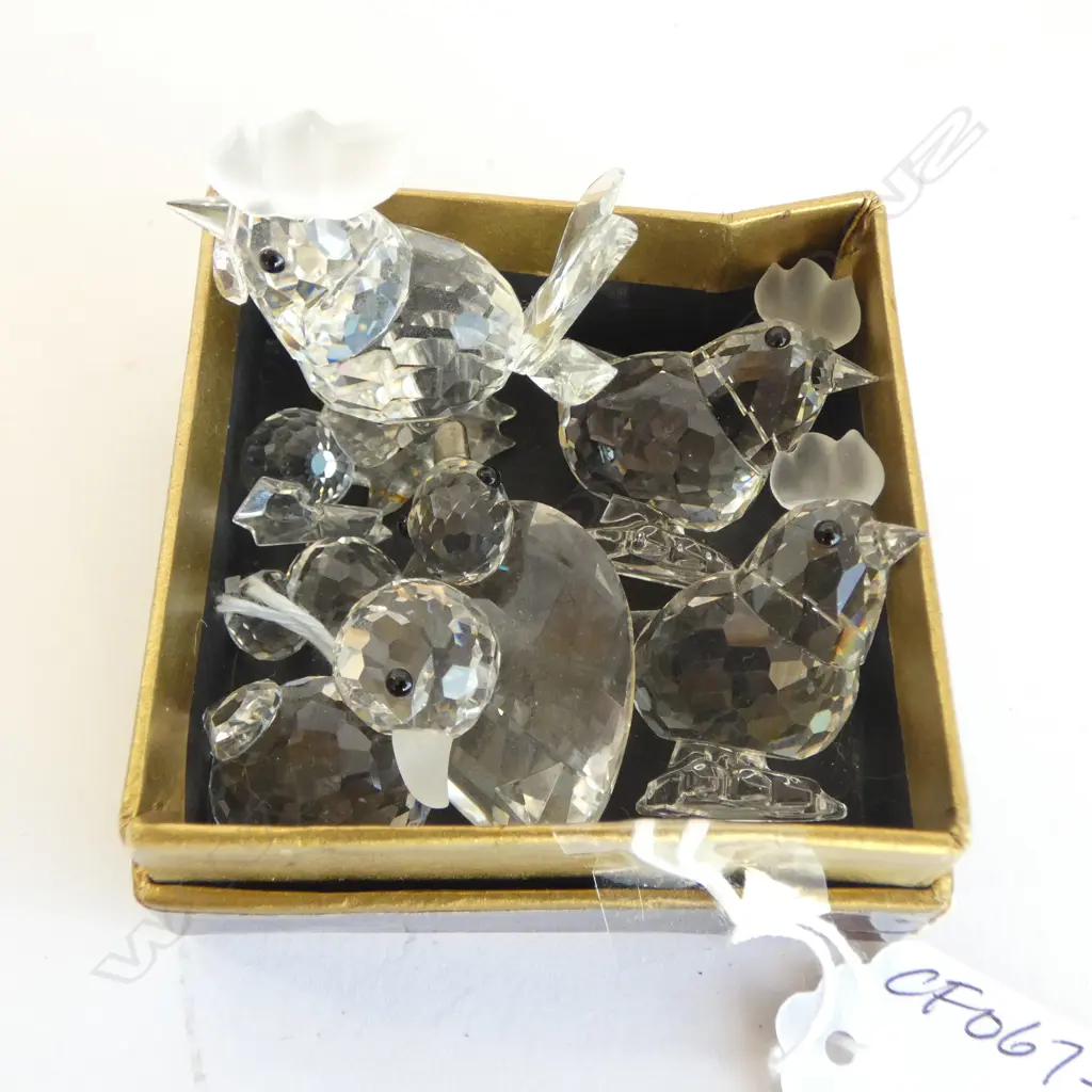 7 SWAROVSKI CRYSTAL FIGURINES; CHICKEN, ROOSTER & DUCK Image 1++