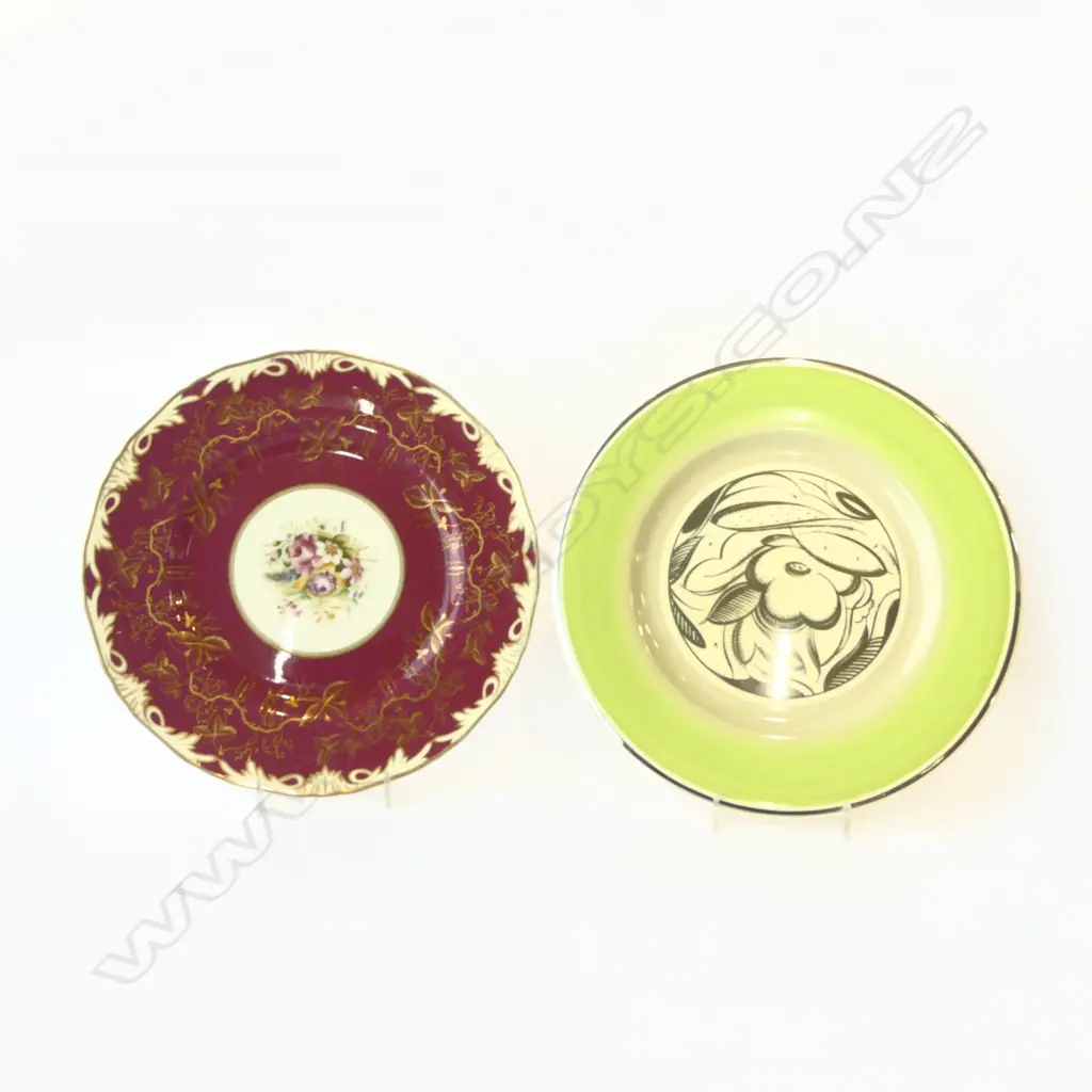 R/WORCESTER HAND PAINTED PLATE SIGNED RENE DIA 280 & SUZIE COOPER RACK PLATE DIA 280MM Image 1++