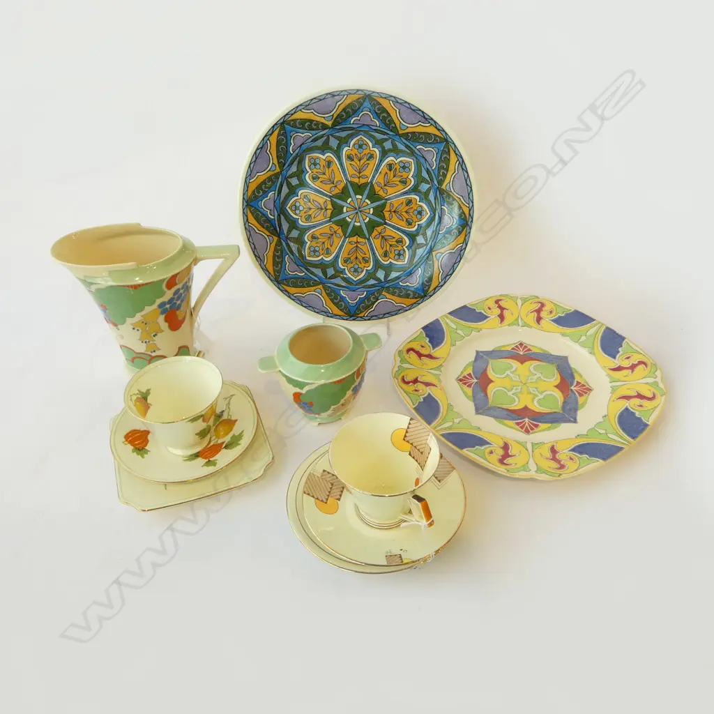 R/D 2 DECO CSPS DECO JUG & SUGAR BOWL & 2 RACK PLATES Image 1++