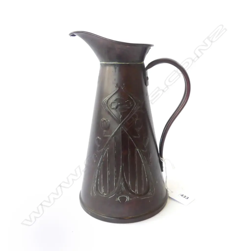 COPPER ART NOUVEAU PITCHER H.220mm Image 1++