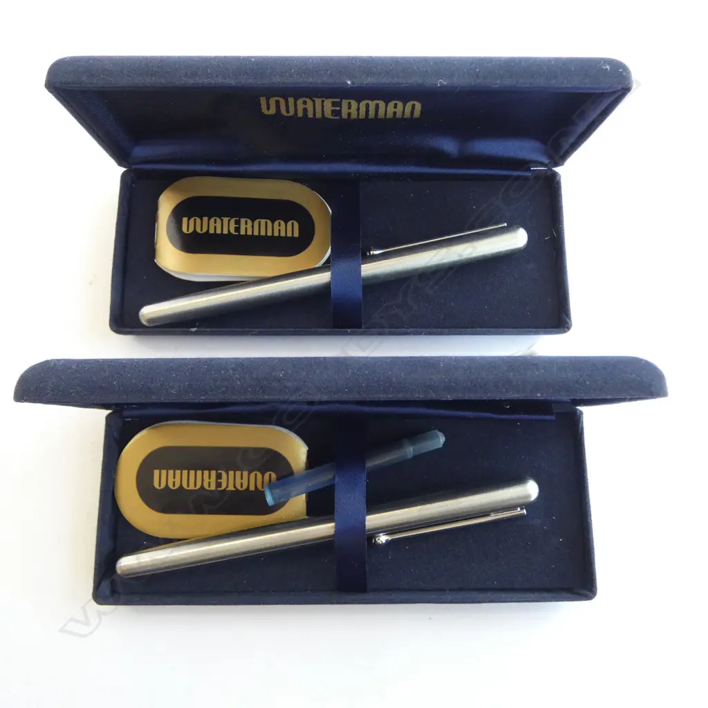 2 CASED WATERMAN FOUNTAIN PENS  Image 1++