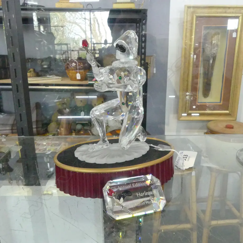 SWAROVSKI HARLIQUIN FIG & STAND H130MM Image 1++