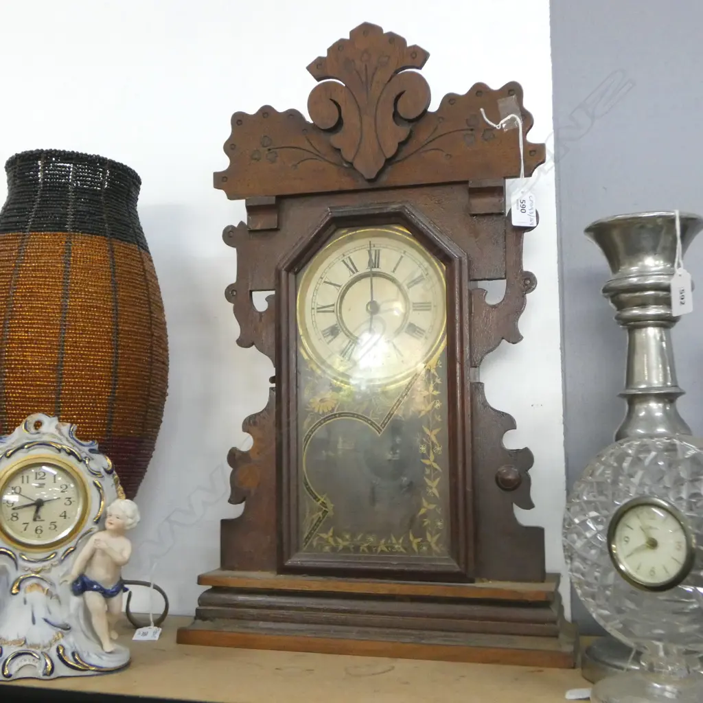 ANSONIA GINGERBREAD MANTLECLOCK H590MM Image 1++