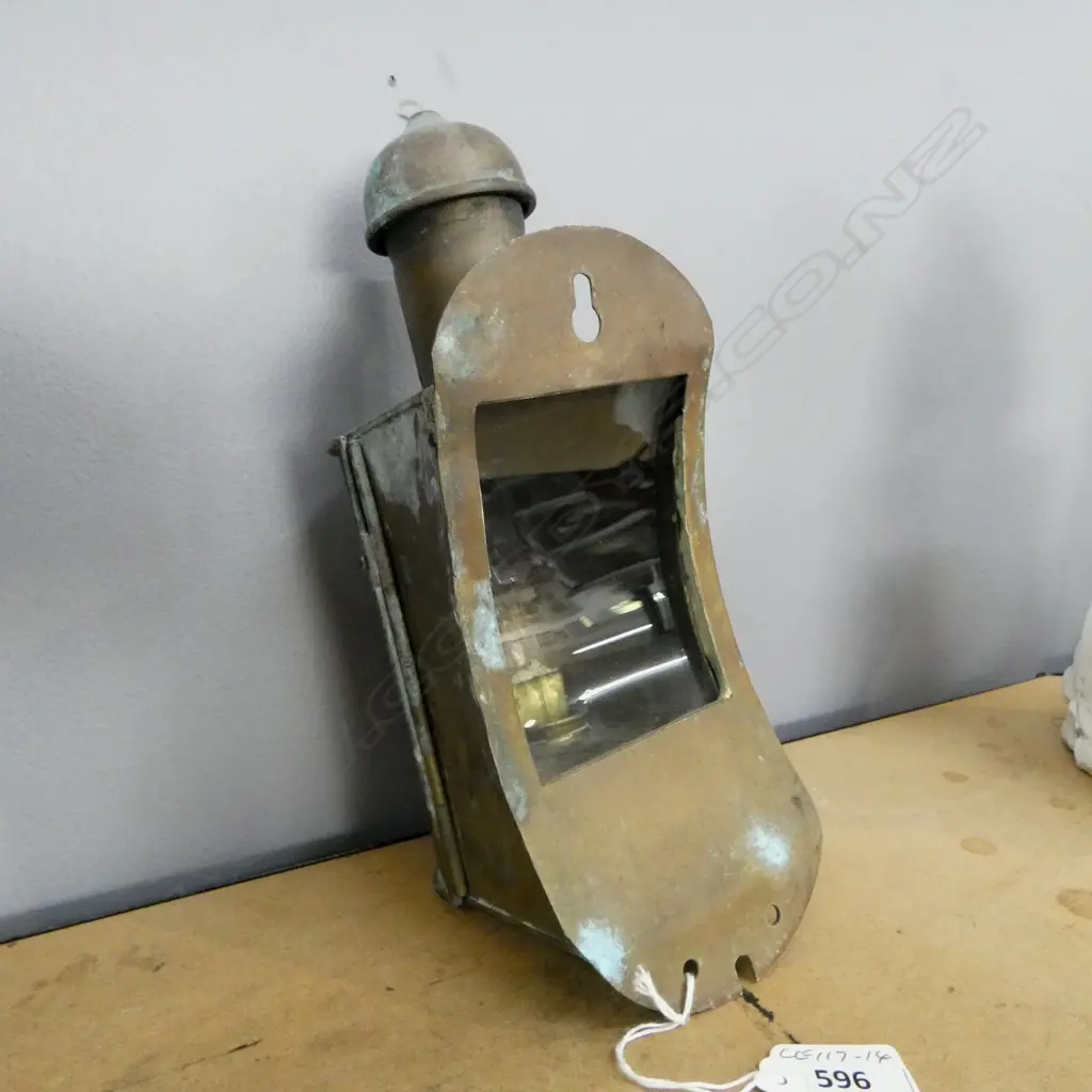 VINTAGE BRASS PARAFIN SHIPS/RAILWAY? LANTERN H260mm Image 1++