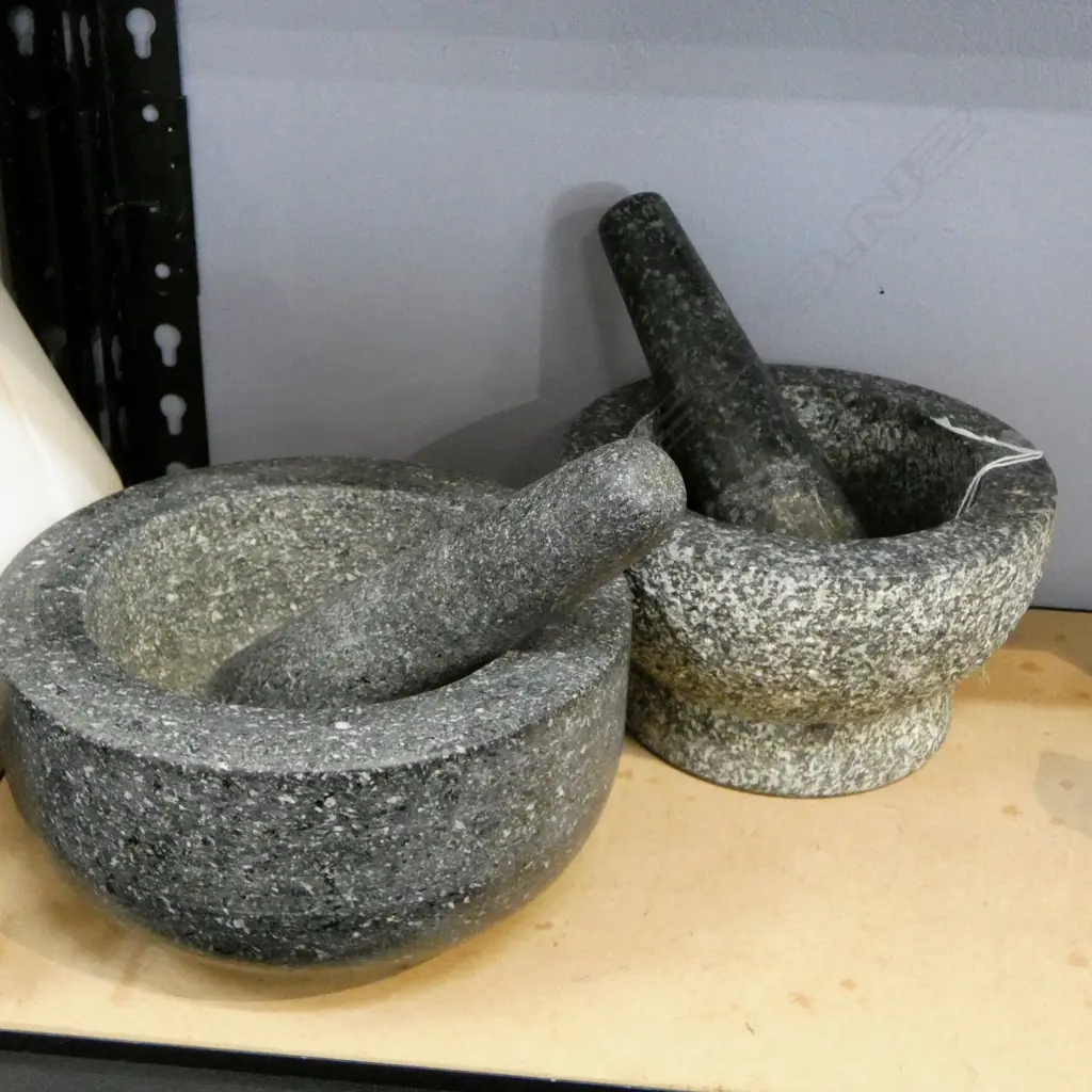 TWO STONE MORTAR & PESTLES Image 1++