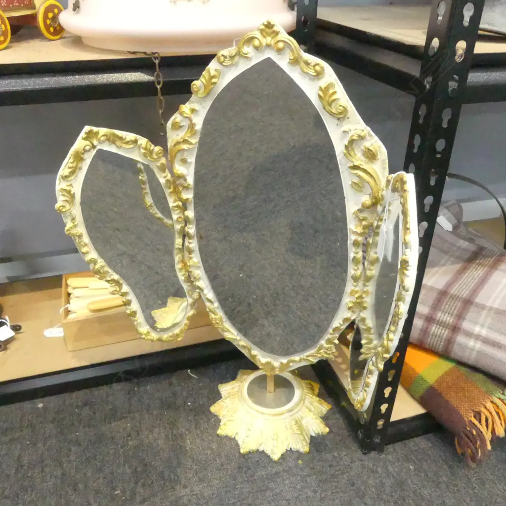 VINTAGE TRIPTYCH MIRROR H.620mm Image 1++