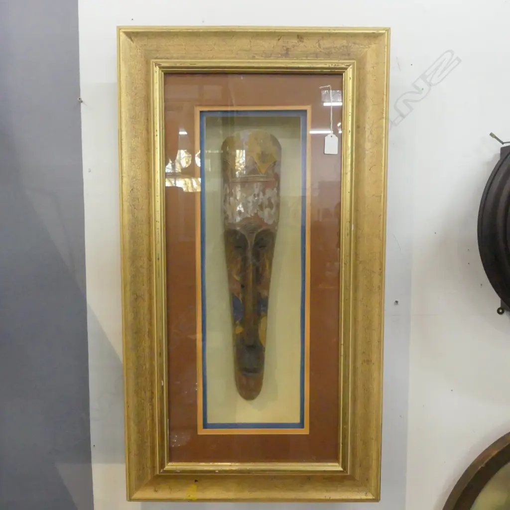 FRAMED TRIBAL MASK, H.900 x 500mm (measurements incl frame) Image 1++