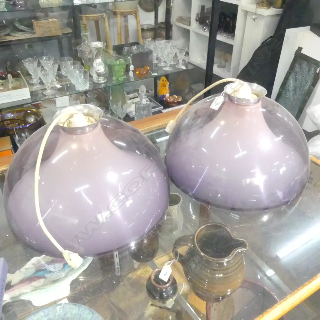 PR MAUVE RETRO PERSPEX LIGHTSHADES DIA360MM Image 1++