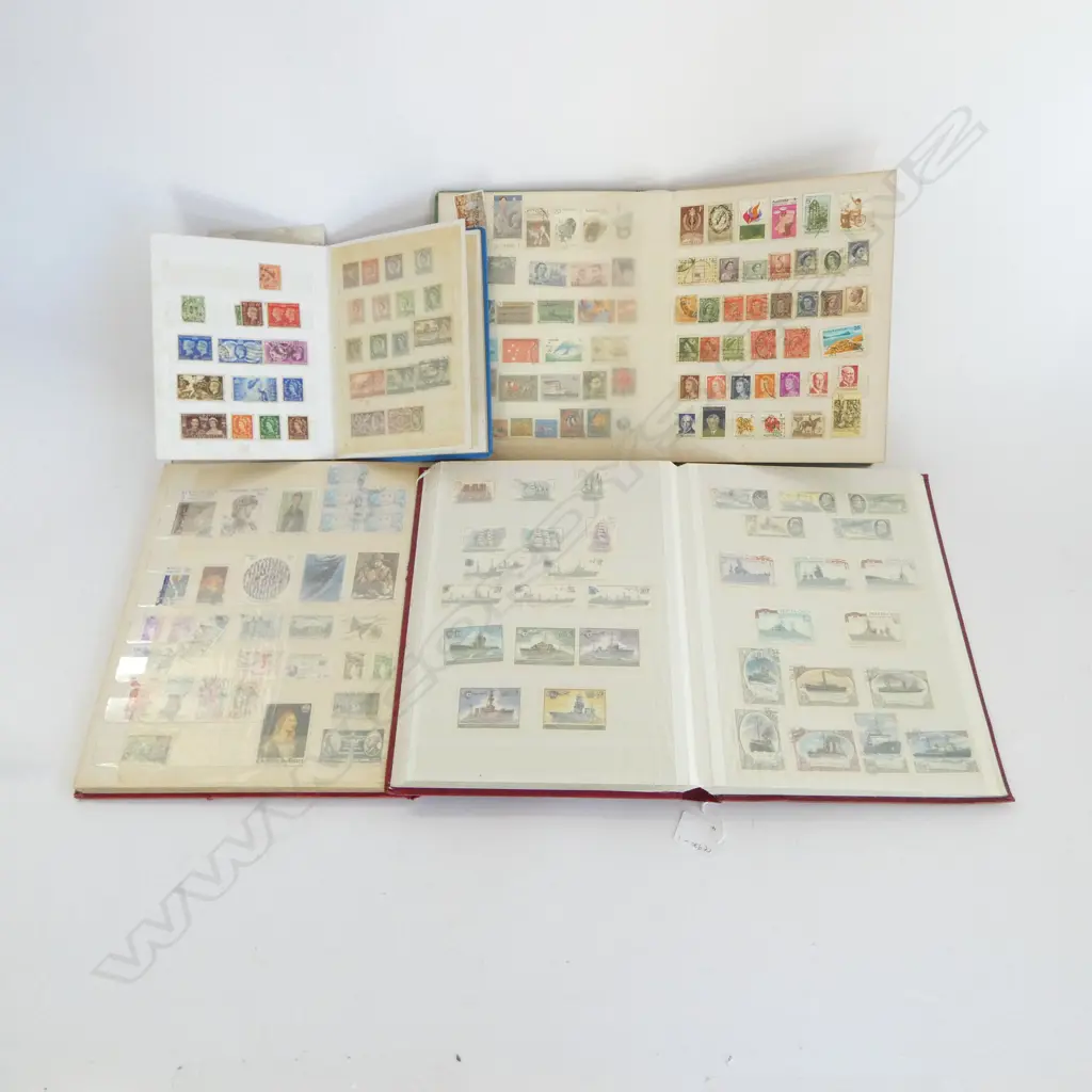 STAMP COLLECTION 4 STAMP ALBUMS WORLD STAMPS Image 1++