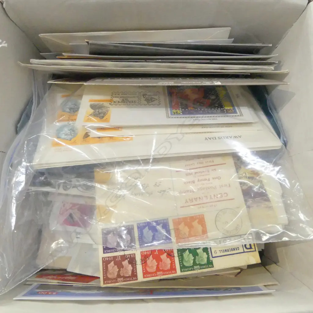 BOX OF FIRST DAY COVERS ETC Image 1++