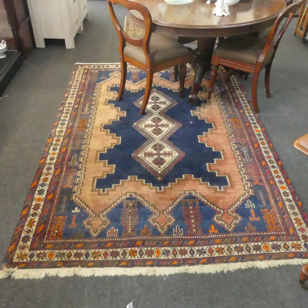 LARGE PERSIAN RUG, BLUES PINKS & IVORY, 2240 x 1620mm Image 1++