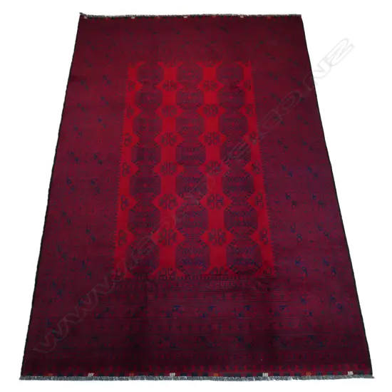 A hand-knotted elephant foot carpet,