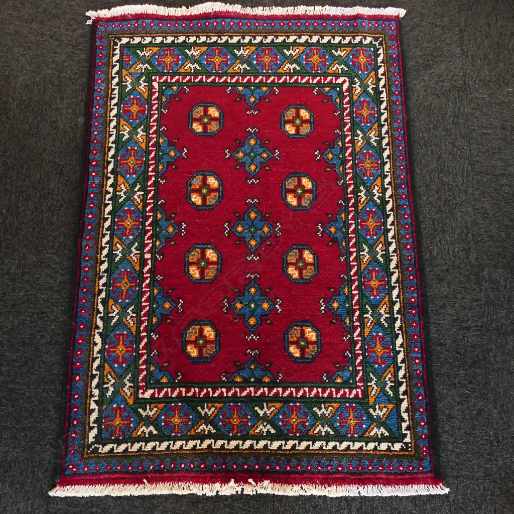 SM HANDKNOTTED MOURIGUL RUG, 1250 x 880mm Image 1++
