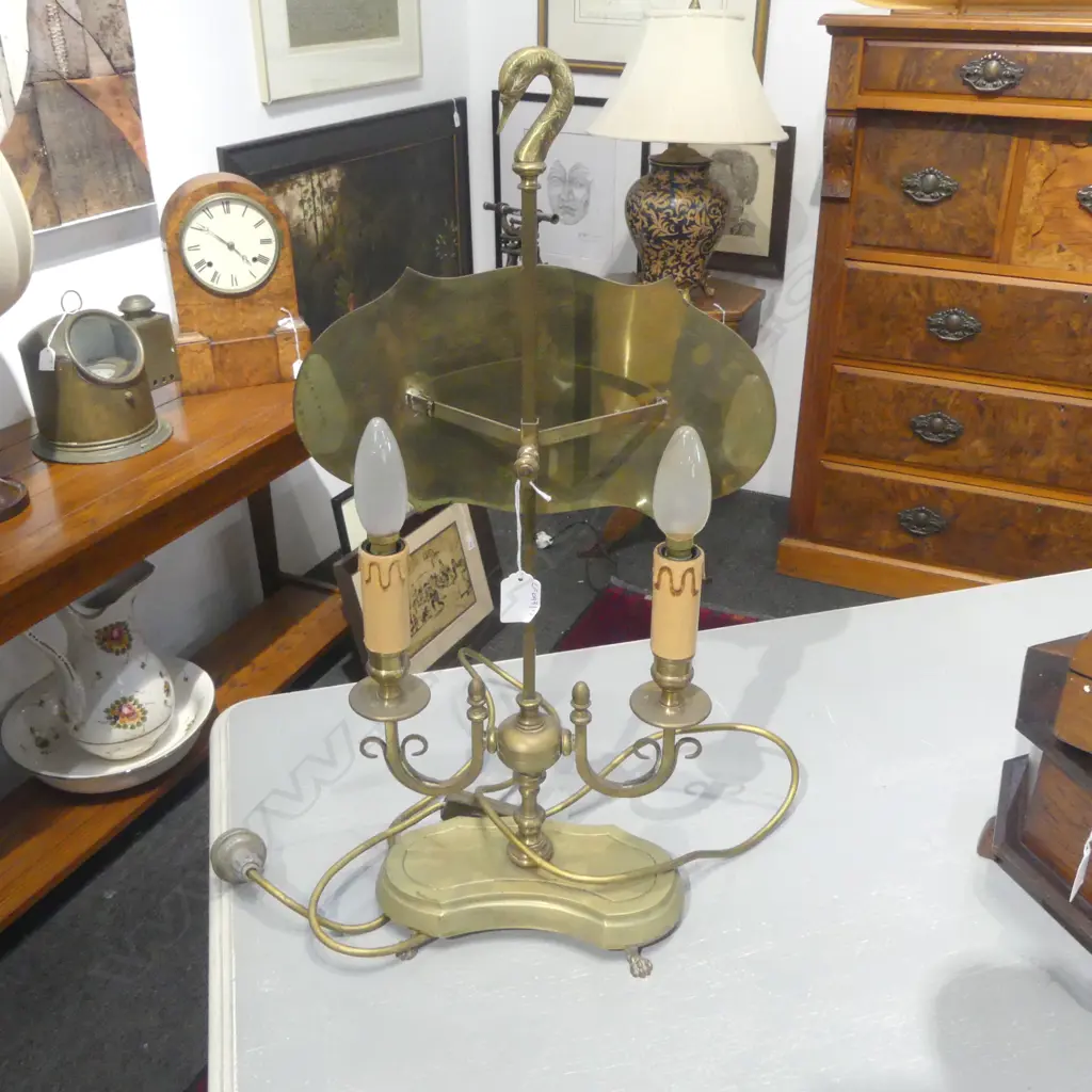 BRASS FAUX CANDLE DOUBLE TABLE LAMP H570MM Image 1++