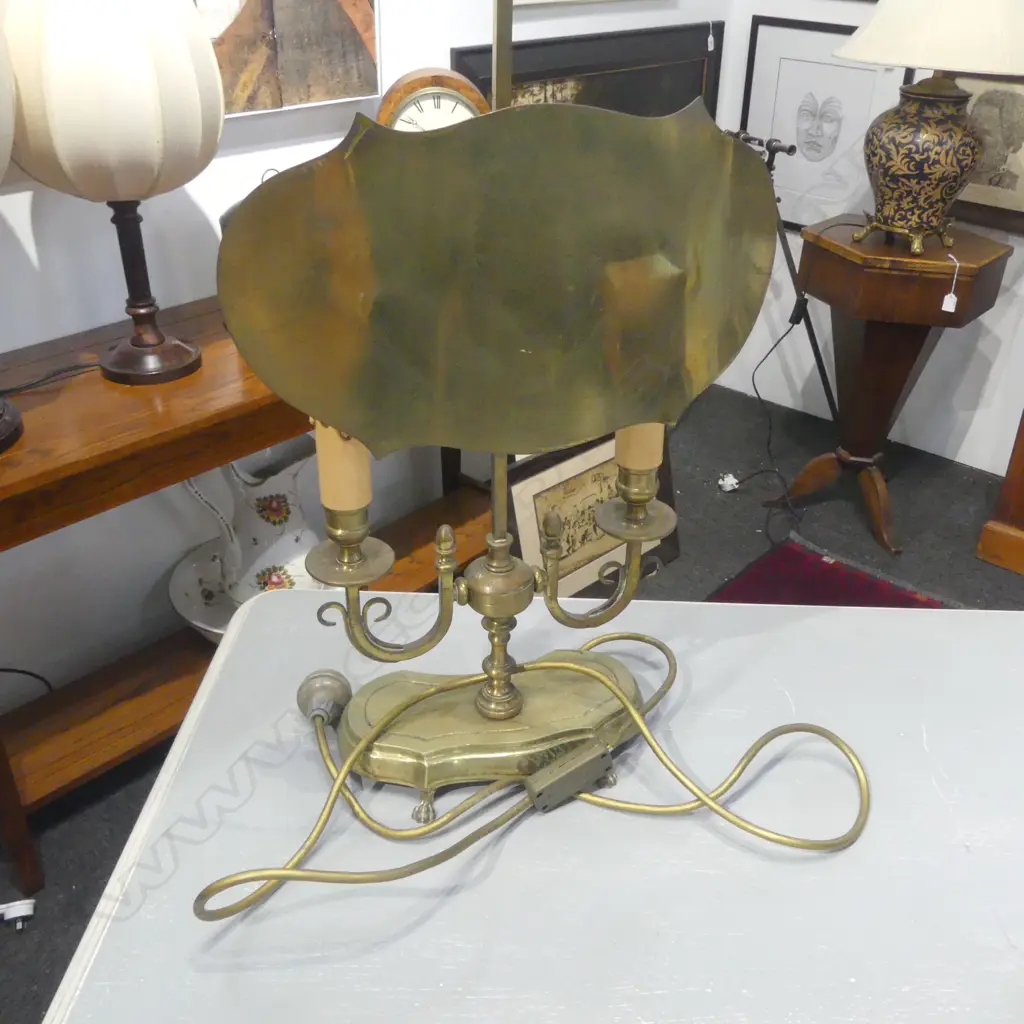 BRASS FAUX CANDLE DOUBLE TABLE LAMP H570MM Image 1++