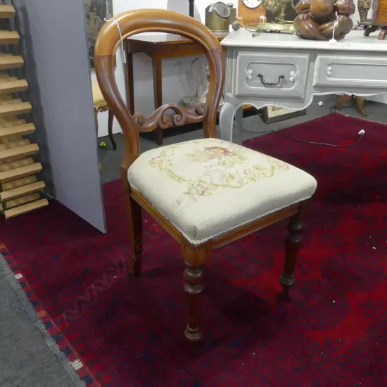 TAPESTRY SEATED BALLOON BACK CHAIR