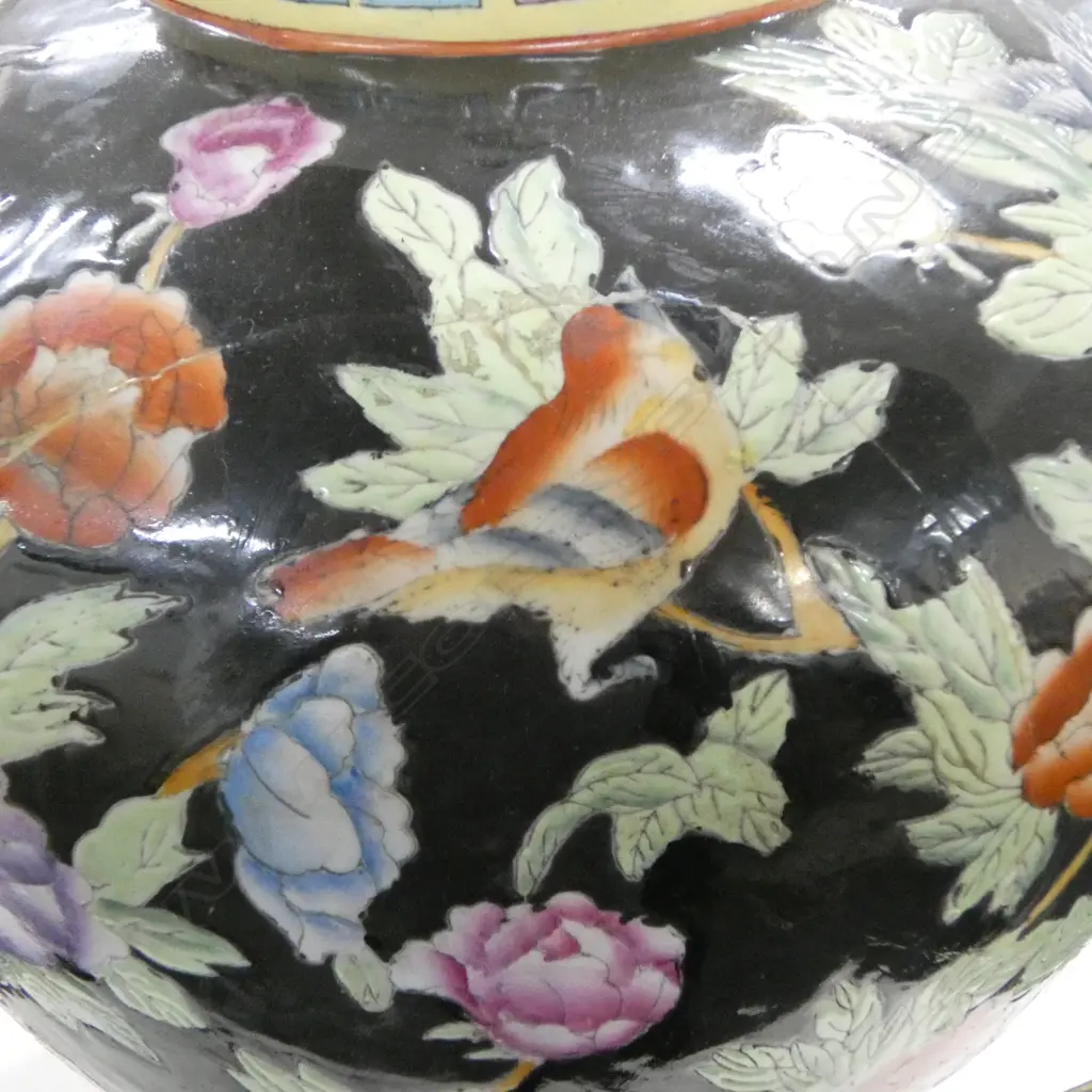 CHINESE PORC LAMP BASE ON STAND H520 REPAIRED Image 1++