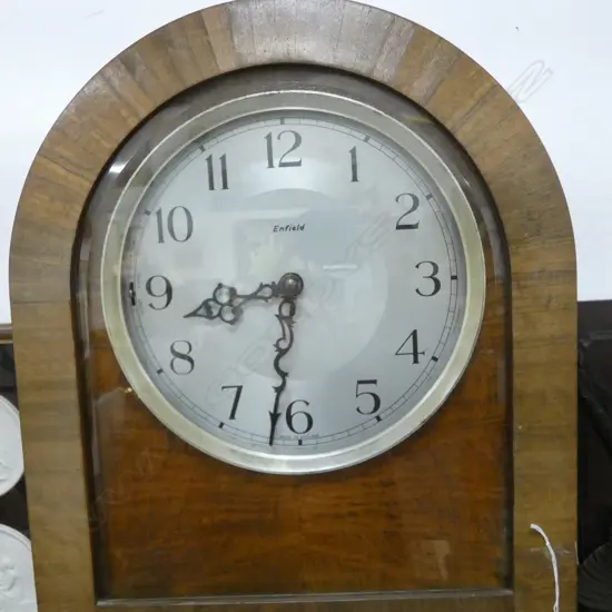 DECO 1930s ENFIELD LONG CASE CLOCK H.1900mm w. KEYS, WEIGHTS & INSTRUCTIONS...