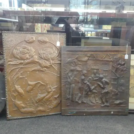 2 HAMMERED COPPER PANELS 670x470mm