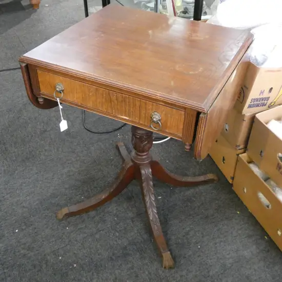 MAHOGANY DROPSIDE SIDETABLE, H.700mm, W.920mm (OPEN MARKS)