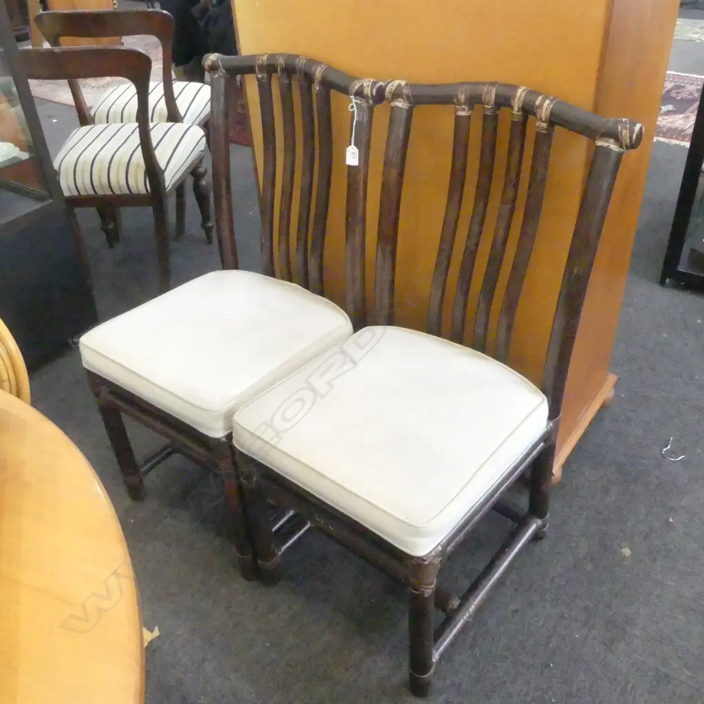PR. BAMBOO CHAIRS; THE MCGUIRE FURNITURE Co. LABEL TO BASE Image 1++