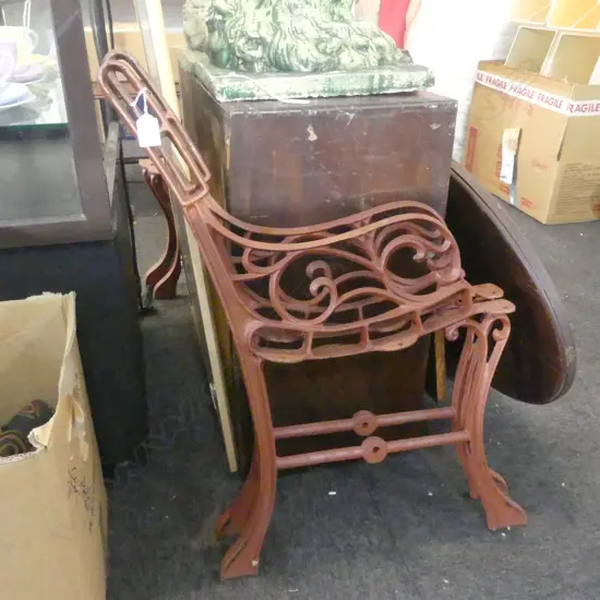 PR VINTAGE CAST IRON DECORATION PARK BENCH ENDS no wooden slats H.710mm