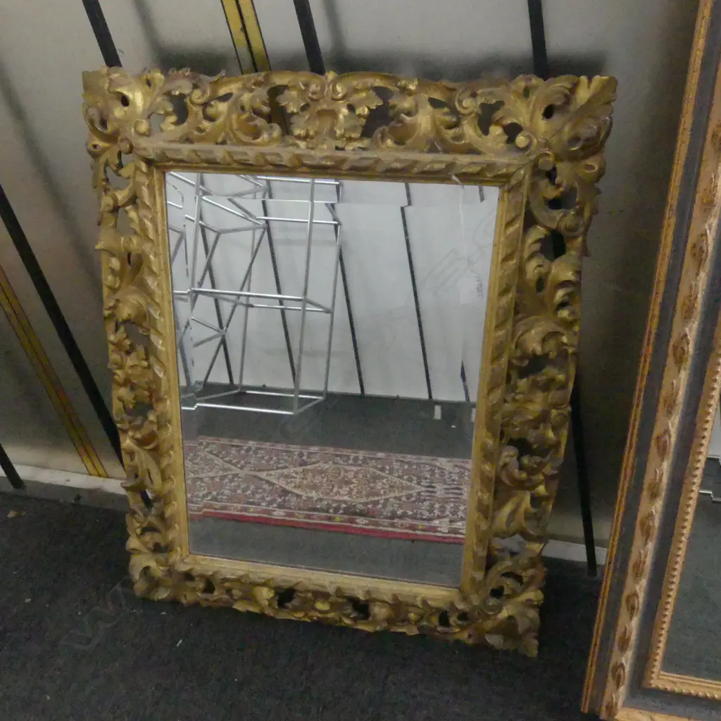FRENCH ROCOCO FRAMED GILT BEVEL EDGED MIRROR 730x600mm Image 1++