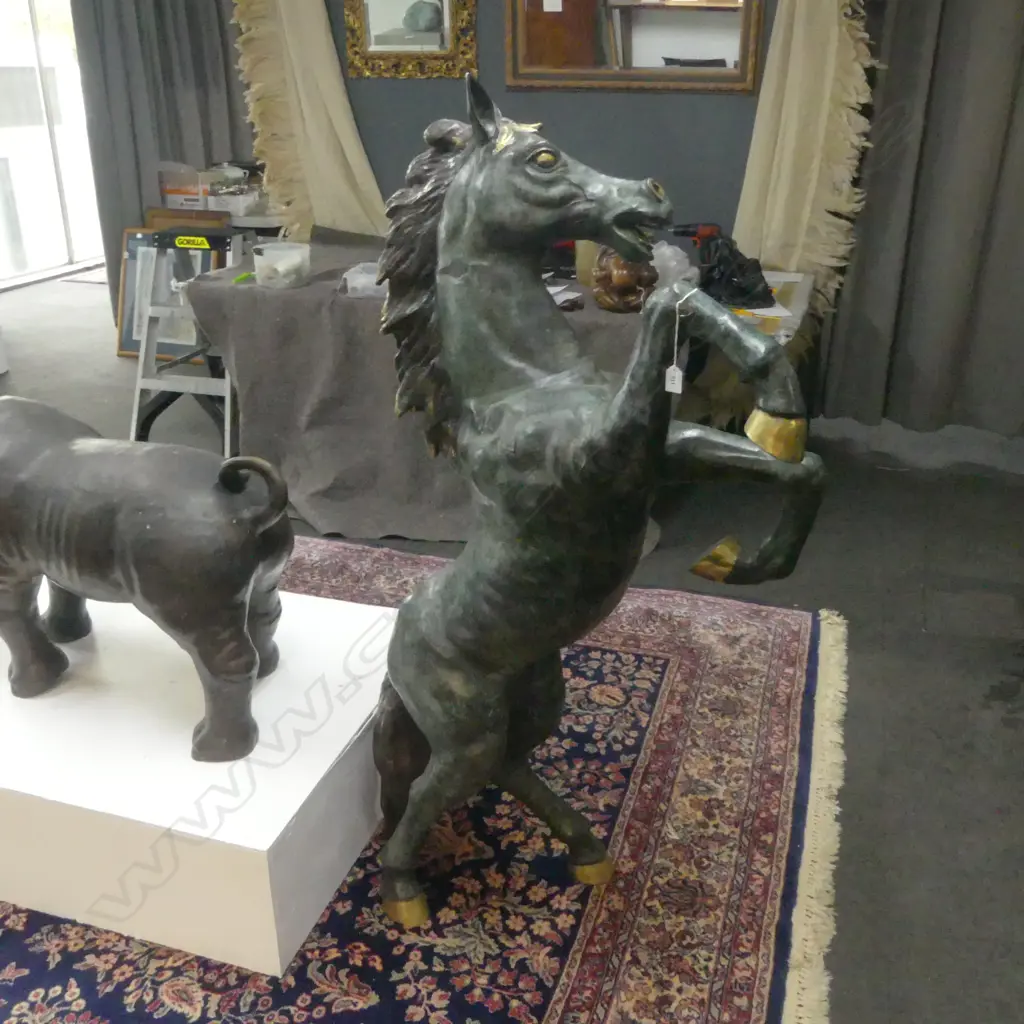 LARGE REARING BRONZE/BRASS HORSE H.1500mm Image 1++