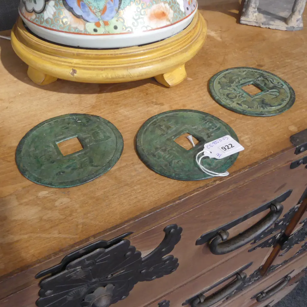 3 CHINESE DISC/COINS Dia.100mm Image 1++