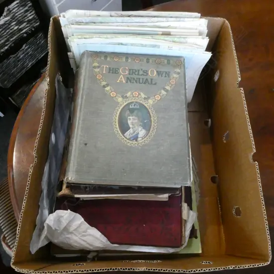 2 VOLUMES OLD ENGLAND, ASST. MAPS + GIRL'S & BOY'S OWN ANNUAL