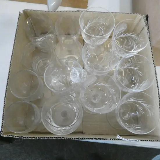 6 CRYSTAL GOBLETS & MISC OTHER GLASSES