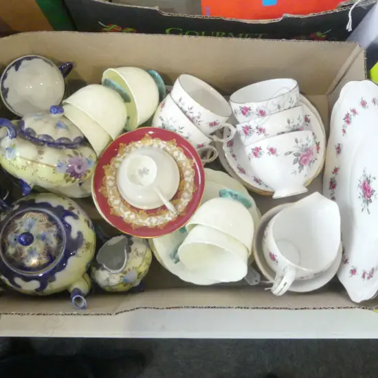BOX OF CHINA VALE TEASET JAPANESE TEASET ETC