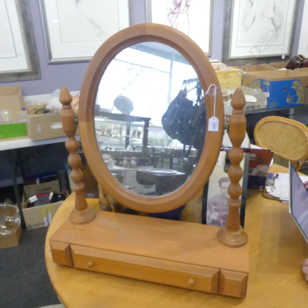 MODERN RIMU TOILET SWING MIRROR on base with drawers Image 1++