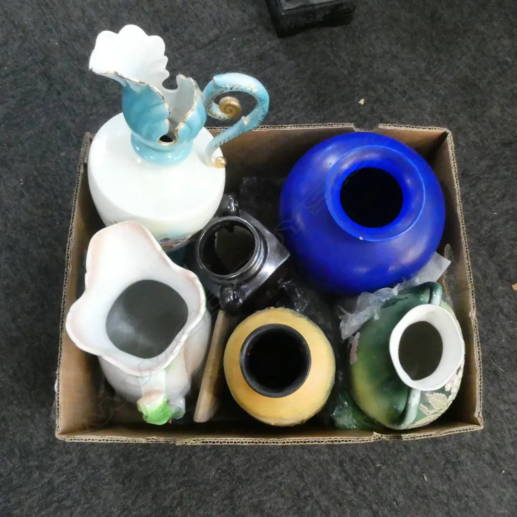 6 ASST. PCES CHINA INCLUDING CHAMELON WARE VASE (CHIP TO RIM) etc Image 1++
