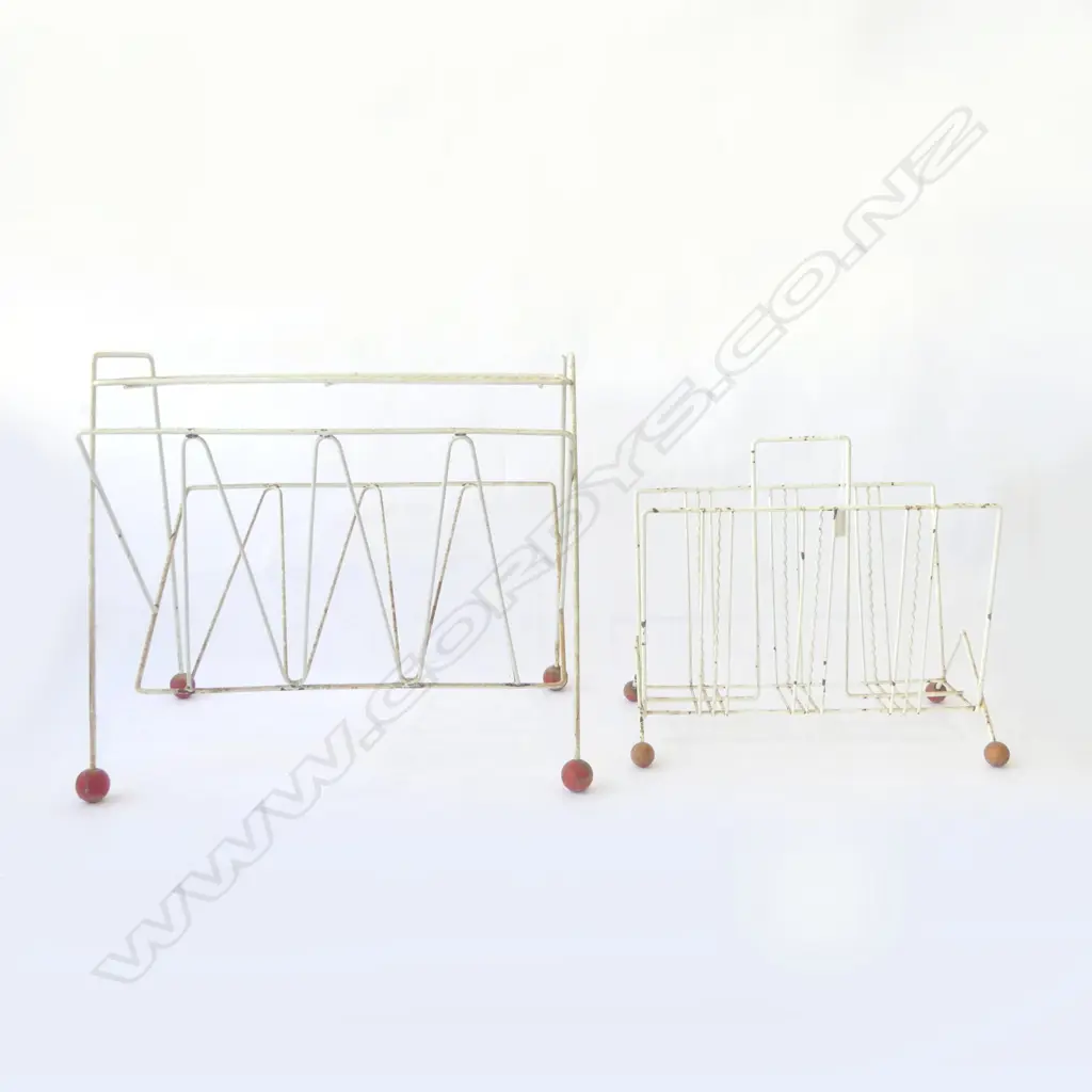 MID- CENTURY ATOMIC MAGAZINE RACKS /  H 42CMS W 46 CM D 350 MM / H 47CM W 35CM D 220 MM Image 1++