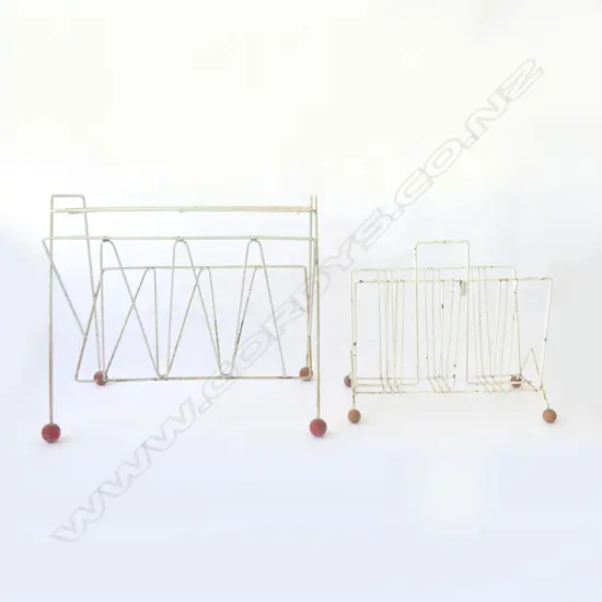 MID- CENTURY ATOMIC MAGAZINE RACKS /  H 42CMS W 46 CM D 350 MM / H 47CM W 35CM D 220 MM