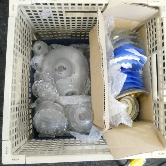 BOX OF CHANDERLER CUPS DROPS SHADES ETC