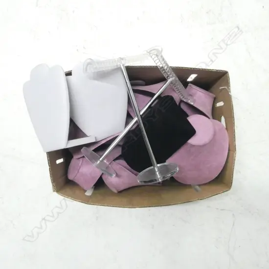 BOX OF ASST. JEWELLERY DISPLAY BUSTS etc