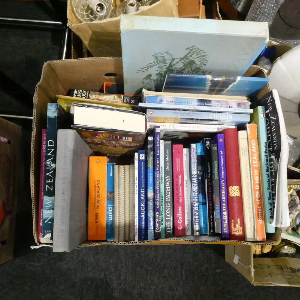 BOX OF VINTAGE BOOKS MOSTLY ON NZ Image 1++