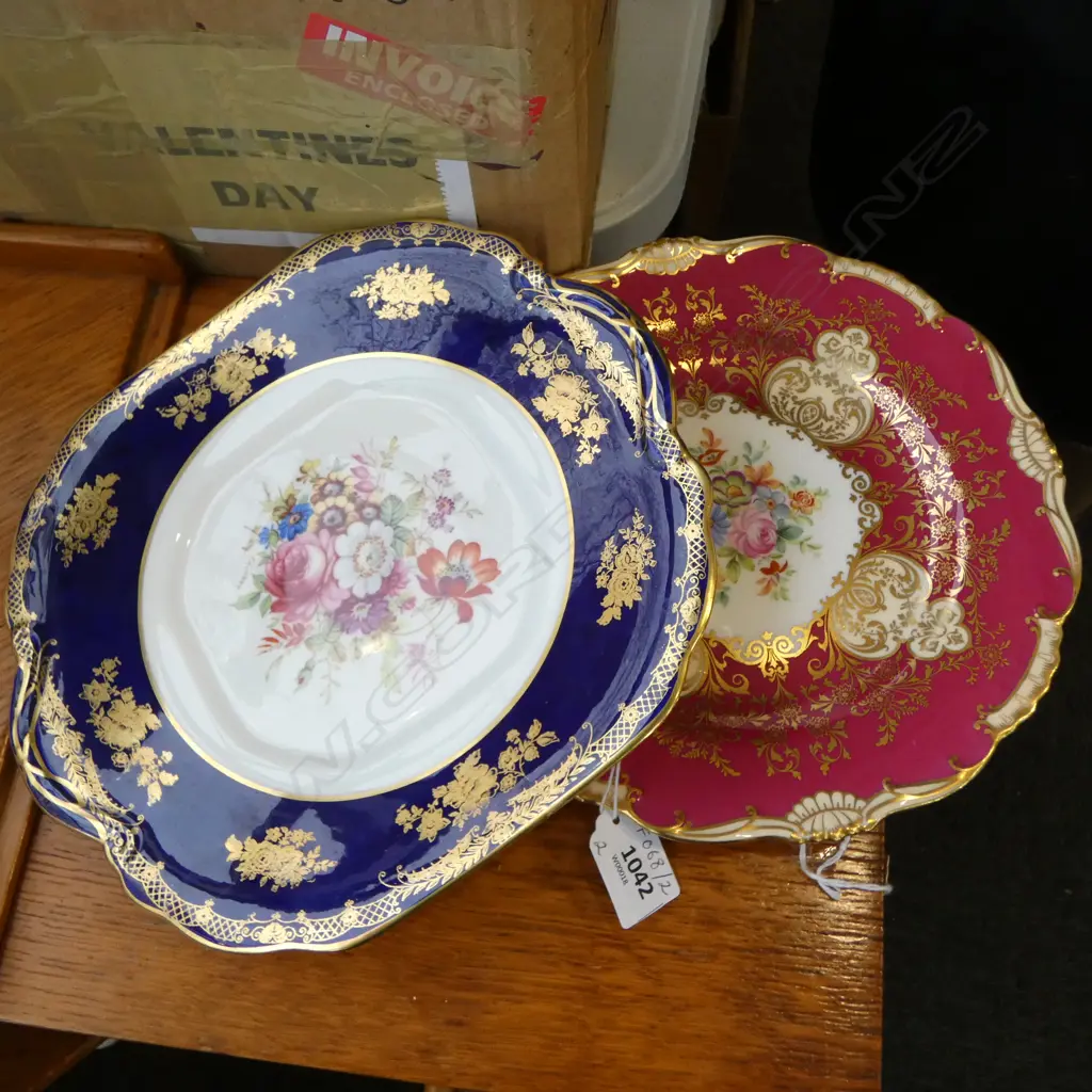 2 CABINET PLATES ARTIST SIGNED HAMMERSLEY F. HOWARD & MINTON E. BAGGULEY, L.225-250MM Image 1++