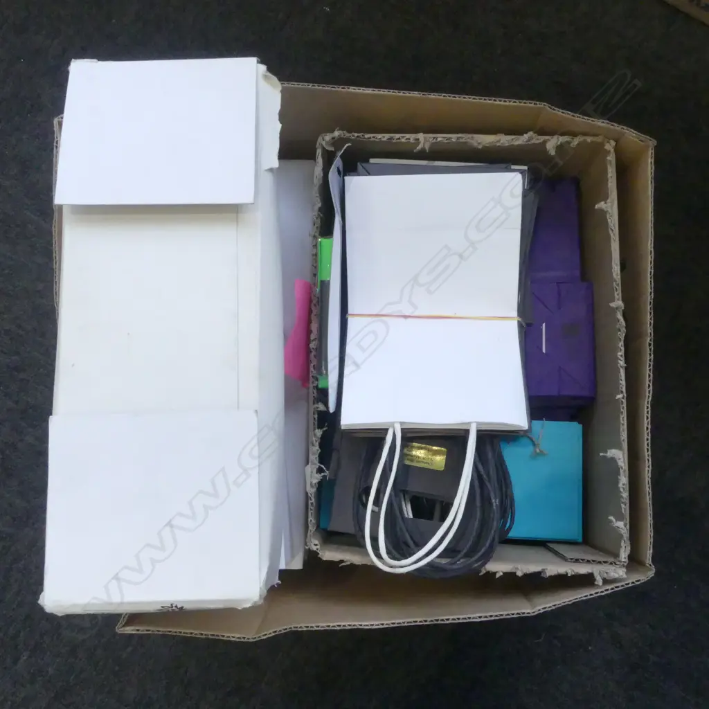 4 BOXES CHANDERLER DROPS CRYSTALS & BOX OF SHOPPING BAGS Image 1++