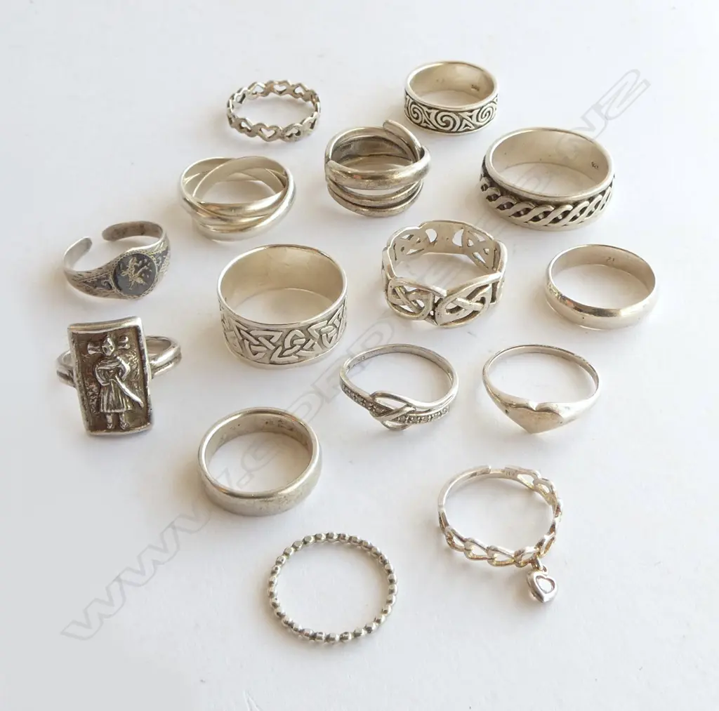 ASST. SILVER RINGS; MOSTLY BANDS Image 1++