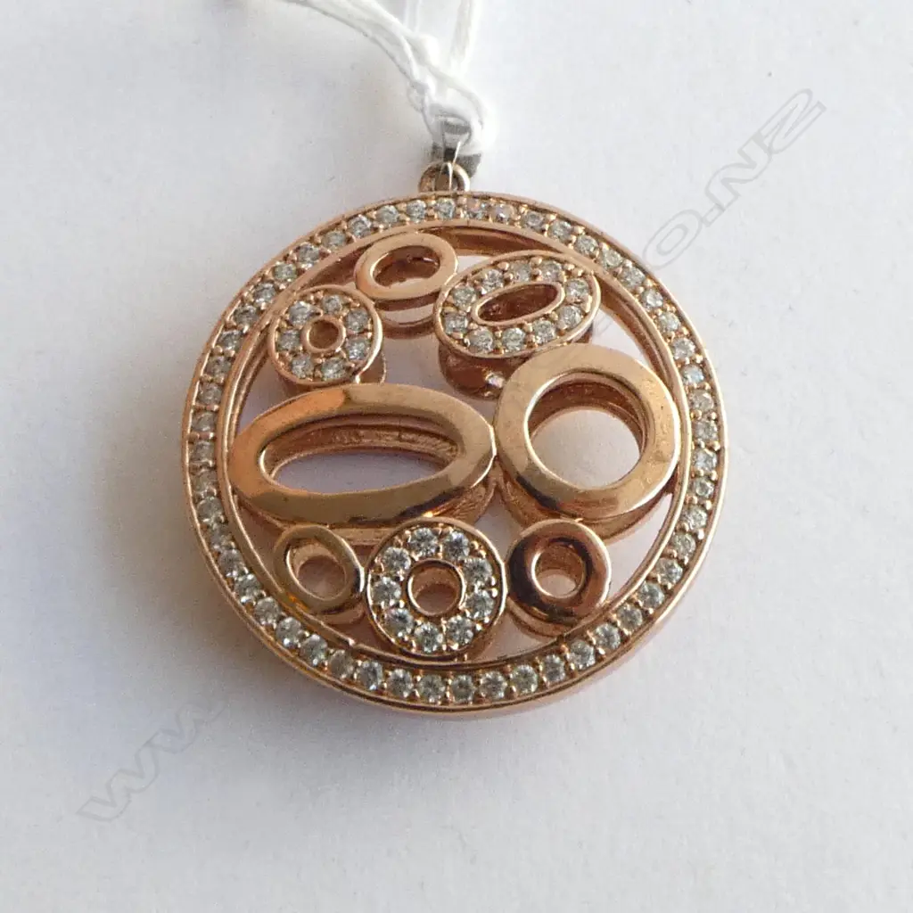 GOLD PLATED OPEN DISC FORM gem stone set multi small discs inside  Image 1++