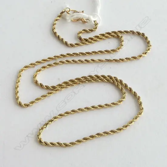 9ct YELLOW GOLD ROPE TWIST NECK CHAIN L.460mm 6.66gms