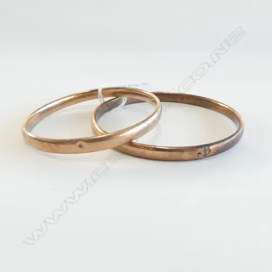 2 SILVER LINED ROLLED GOLD BRACELETS