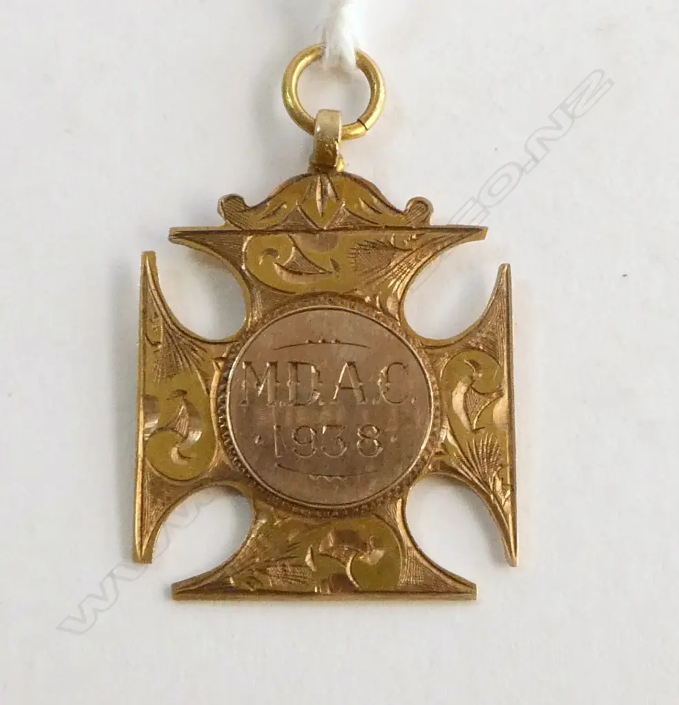 9ct ROSE GOLD MEDALLION 4.94gms M.D.A.C. 1938  Image 1++