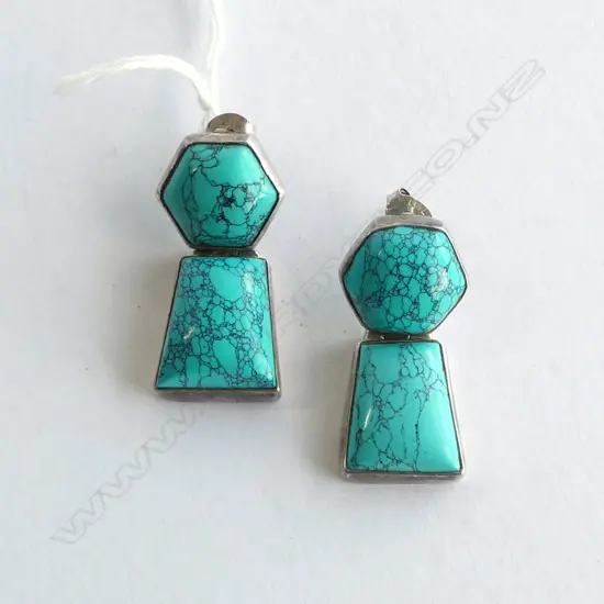 PR VINTAGE TURQUOISE? & SILVER EARRINGS