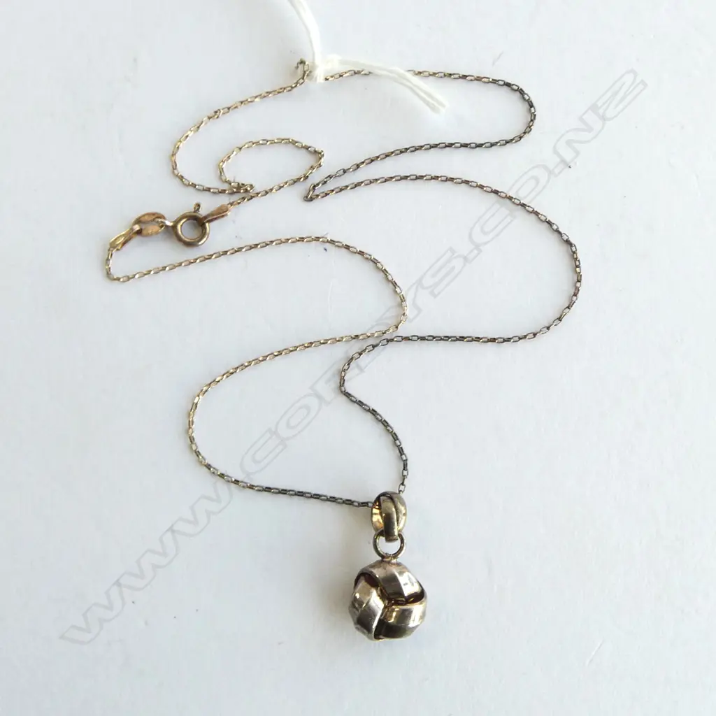 SILVER NECKLACE with SILVER KNOT DROP. Image 1++