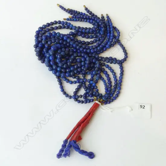 10 STRANDS DYED GRADUATED LAPIS LAZULI BEADS ? 268gm