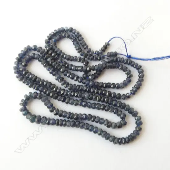 STRING BLUE SAPPHIRES, NO CLASP, 37.35ct, L.480mm